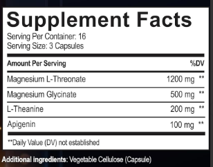 Magnesium L Threonate + Glycinate + L Theanine + Apigenin x 50caps - Mecisco - comprar online