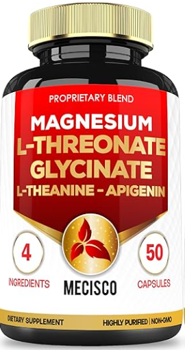 Magnesium L Threonate + Glycinate + L Theanine + Apigenin x 50caps - Mecisco