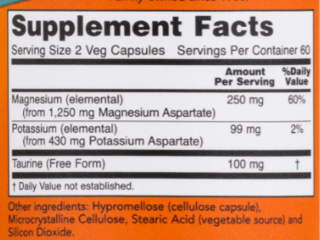 Magnesium & Potassium Aspartate (120 caps) - NOW Foods - comprar online