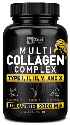 Multi Collagen Complex 2000mg x 180caps - Zeal Naturals