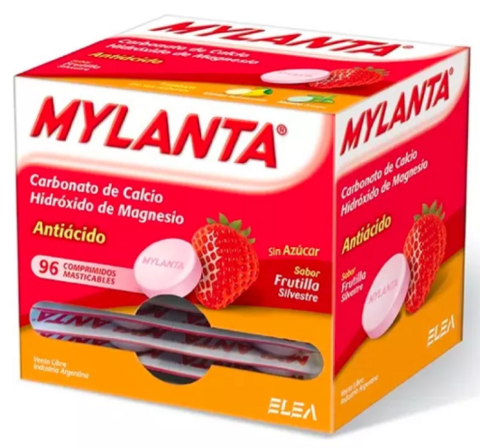 Mylanta Antiacido Carbonato calcio Hidroxido magnesio blister x 8 comprimidos masticables -