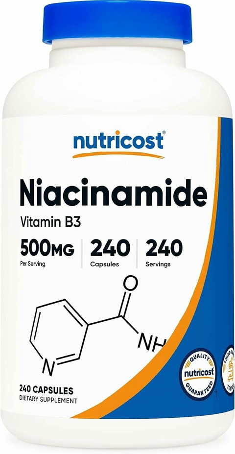 Niacinamide Vitamin B3 500mg x 240 caps - Nutricost