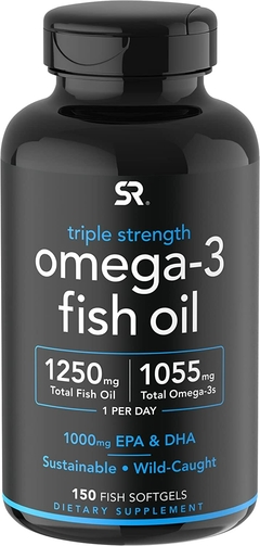 Omega 3 Fish Oil Triple Strenght (150 capsulas) - Sports Research