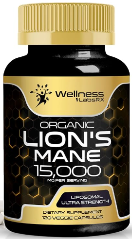 Organic Lions Mane 15000mg x 120caps - Wellness LabsRx