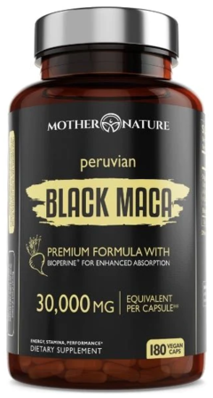 Peruvian Black Maca 30.000mg (180 vegan caps) - Mother Nature