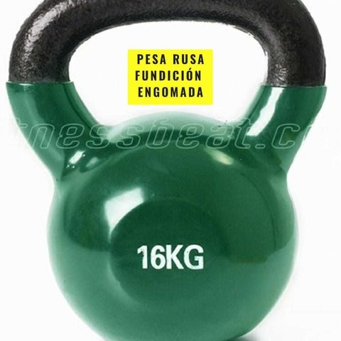 Pesa Rusa Fundición Engomada Importada (16 Kg) - MM Fitness