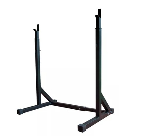 Rack porta barra regulable en altura doble fijo - MM Fitness