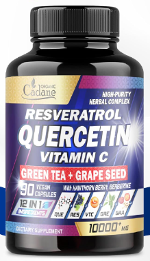 Resveratrol Quercetin Vitamin C 12 in 1 x 90 caps - Organic Cadane