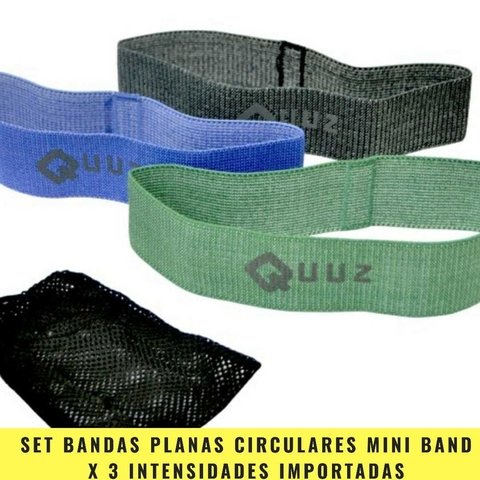 Set Bandas Planas Circulares Mini Band Importadas (3 intensidades) - MM Fitness
