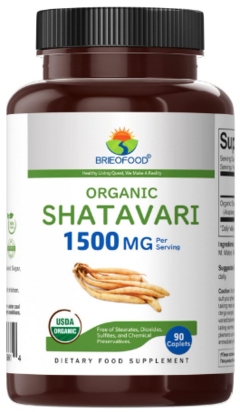 Shatavari Organic 1500mg x 90 caps - Brieofood