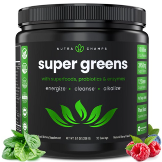 Super Greens with superfoods, probiotics and enzymes ( 258g ) - NutraChamps