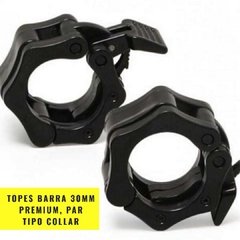 Topes Barra 30 mm Premium tipo collar (por par) - MM Fitness