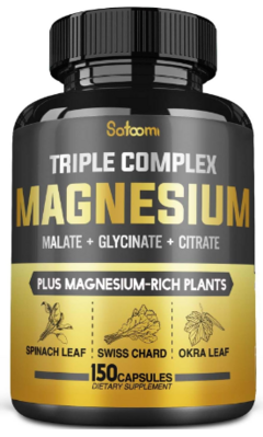 Triple complex Magnesium Malate + Glycinate + Citrate 15500mg x 150 caps - Satoomi