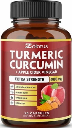 Turmeric Curcumin + apple cider vinegar 5010mg x 90caps - Zolotus