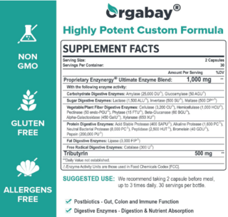 Ultimate Digestive enzymes + postbiotic (60 caps) - Orgabay - comprar online