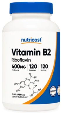 Vitamin B2 Riboflavin (400mg x 120 caps) - Nutricost