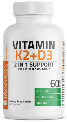 Vitamin K2 + D3 2 in 1 support (60 caps) - Bronson Laboratories