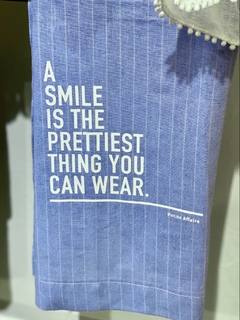 Toalla Toilette LINO Smile Celeste - comprar online