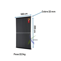 Imagem do Placa Aquecedor Solar Cobre Vidro Temperado Unisol 1,0X1,0 a 2,0X1,0