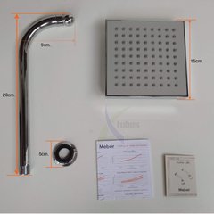 Chuveiro Quadrado Meber Para Aquecedor A Gás e Aquecedor Solar - Xtubos 