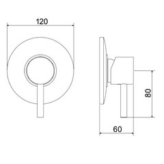 Acabamento para Monocomando Chuveiro Meber Minimal C 75 - comprar online