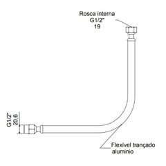 Engate Flexivel 1/2 Meber 40 Cm Aço Inox - Xtubos 