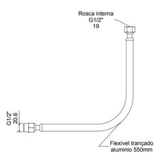 Meber Engate Flexível Alta Vazão 1/2 60cm Aço Inox na internet