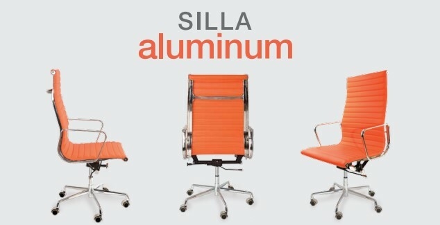 Sillon Oficina Gerencial Escritorio Aluminium Eames Pc Cuota Color Negro