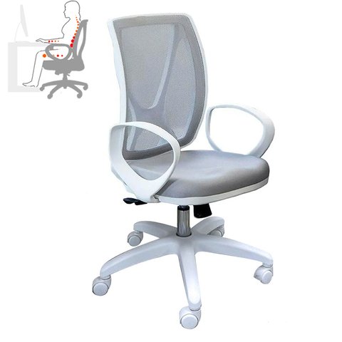 Silla De Escritorio Oficina Operativa Rosa Pvc Blanco Marsella