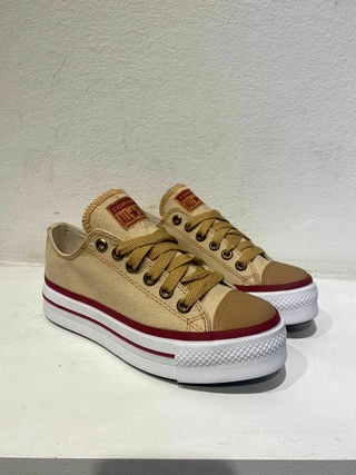 SNEAKERS ALL STAR LONA BEIGE BASE ALTA - tienda online