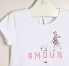 Remera con volados estampa Amour - comprar online