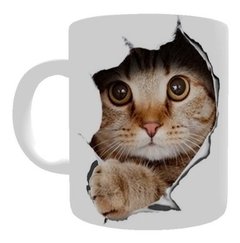 Caneca Gato 3d Porcelana