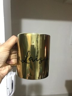 Caneca Luxo Dourada personalizada com o nome