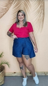 Shorts Saia Feminino Plus Size de Tencel