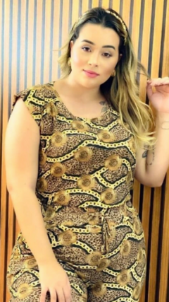 Conjunto Feminino Plus Size Animal Print na internet