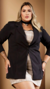 Blazer Feminino Plus Size Alfaiataria Barbie