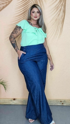 Calça Feminina Plus Size Pantalona de Tencel - Clau Amorim Store