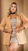 Blazer Feminino Plus Size Alfaiataria Barbie