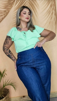 Calça Feminina Plus Size Pantalona de Tencel - comprar online