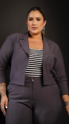 Blazer Feminino Plus Size Alfaiataria Iza