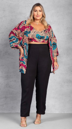 Conjunto Feminino Plus Size Kimono Estampado