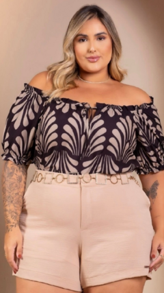 Blusa Feminina Plus Size Ombro a Ombro