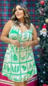 Vestido Feminino Plus Size Transpassado Tropical