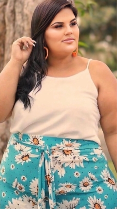 Saia Longa Feminina Plus Size Margaridas - comprar online