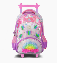 MOCHILA CARRO 18" RAINBOW POP IT LED - comprar online