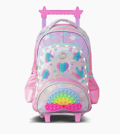 MOCHILA CARRO 18" RAINBOW POP IT LED