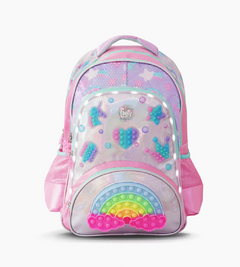 MOCHILA ESPALDA 18" RAINBOW POP IT LED - comprar online