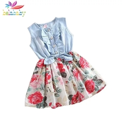 Vestido Jeans com Flores