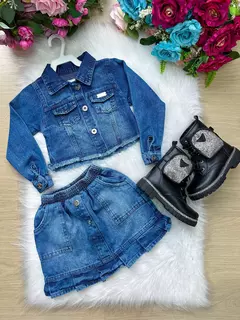 Conjunto Jaqueta e Saia Jeans na internet