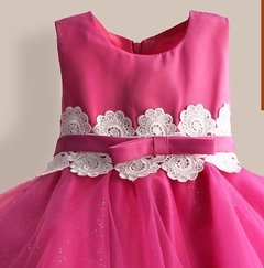 Vestido Menina Flor do Laço - Rosa Pink -  Claraju Importados